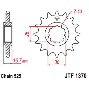 JT sprockets&chains - Γραναζι εμπρος 1370.15 JT