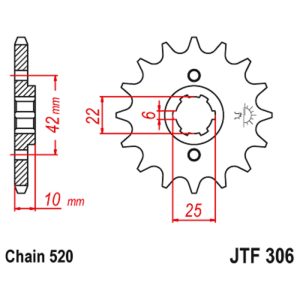 JT sprockets&chains - Γραναζι εμπρος 306.15 JT