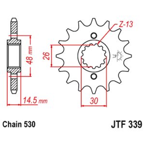 JT sprockets&chains - Γραναζι εμπρος 339.16 JT