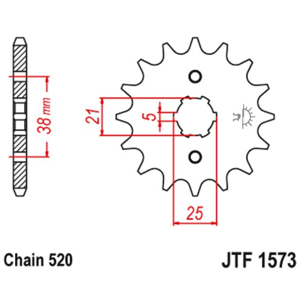 JT sprockets&chains - Γραναζι εμπρος 1573.13