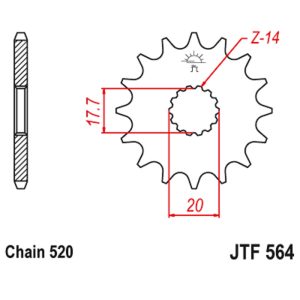 JT sprockets&chains - Front sprocket 564.12 JT