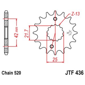 JT sprockets&chains - Γραναζι εμπρος 436.14 JT