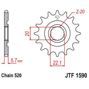 JT sprockets&chains - Rear sprocket 1590.14 JT