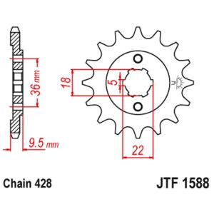 JT sprockets&chains - Γραναζι εμπρος 1588.19 JT