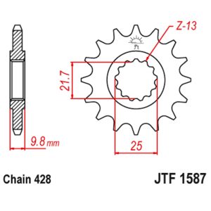 JT sprockets&chains - Γραναζι εμπρος 1587.19 JT