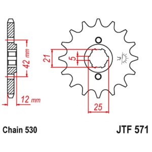 JT sprockets&chains - Γραναζι εμπρος 571.16 JT