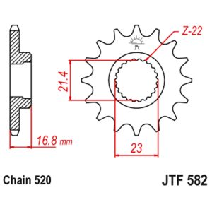JT sprockets&chains - Γραναζι εμπρος 582.16 JT
