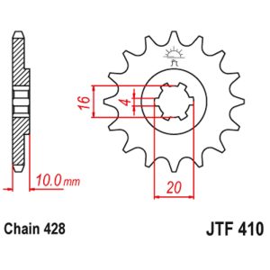 JT sprockets&chains - Γραναζι εμπρος 410.14 Suzuki FX JT
