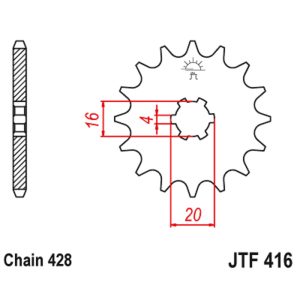 JT sprockets&chains - Γραναζι εμπρος 416.14 JT