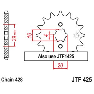JT sprockets&chains - Front sprocket 425.14 JT