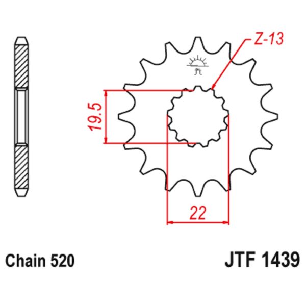 JT sprockets&chains - Front sprocket 1439.13 JT