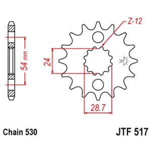 JT sprockets&chains - Γραναζι εμπρος 517.16 JT