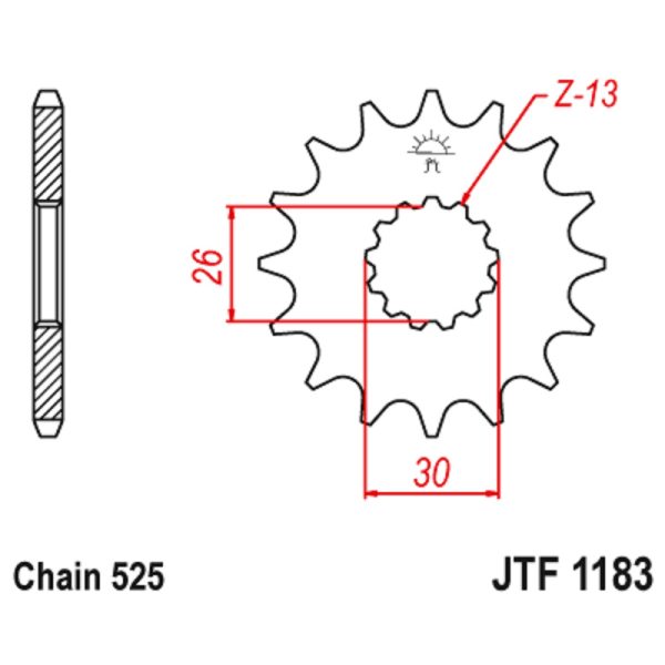 JT sprockets&chains - Γραναζι εμπρος 1183.18 JT