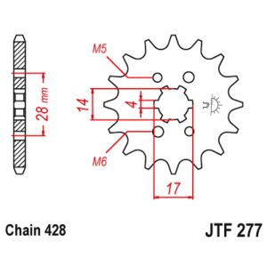 JT sprockets&chains - Γραναζι εμπρος 277.13 JT