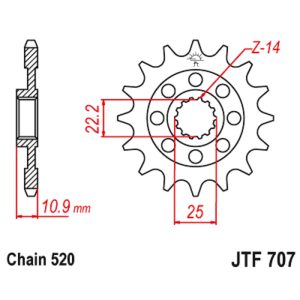 JT sprockets&chains - Γραναζι εμπρος 707.15 JT