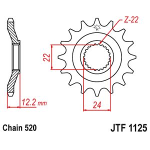 JT sprockets&chains - Γραναζι εμπρος 1125.17 JT