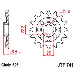 JT sprockets&chains - Γραναζι εμπρος 741.15 JT