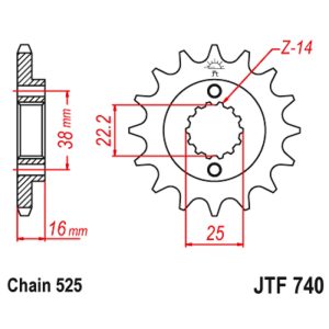 JT sprockets&chains - Front sprocket 740.15 JT
