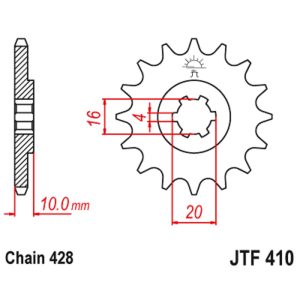 JT sprockets&chains - Γραναζι εμπρος 410.15 JT