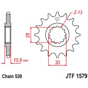 JT sprockets&chains - Γραναζι εμπρος 1579.15 JT (CONVERSION 520 TDM)