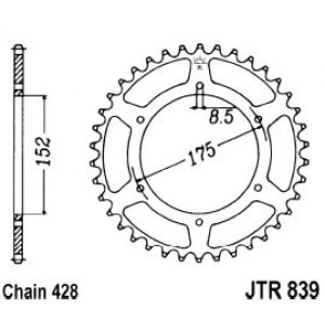 JT sprockets&chains - Γραναζι πισω 839.55 Yamaha DT 125/200 3ET 55Δ JT