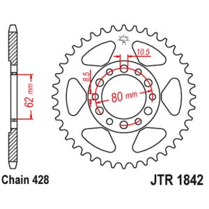 JT sprockets&chains - Γραναζι πισω 1842.50 Yamaha XT125 50Δ JT