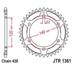 JT sprockets&chains - Γραναζι πισω 1361.50 Honda XL250 JT