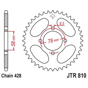 JT sprockets&chains - Γραναζι πισω 810.42 Suzuki GN125 42Δ JT