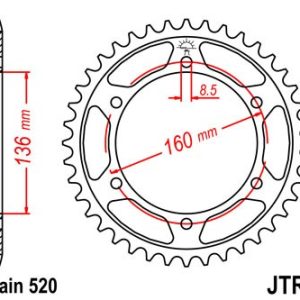JT sprockets&chains - Γραναζι πισω 005.47 BMW F650GS 47Δ (JTR5.47) JT