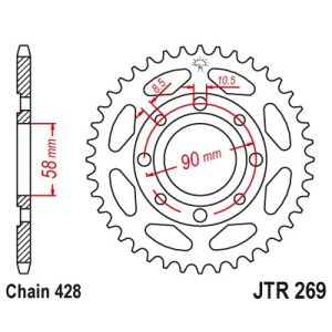 JT sprockets&chains - Γραναζι πισω 269.36 Honda Supra X 125 36Δ std JT
