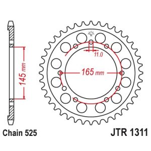 JT sprockets&chains - Γραναζι πισω 1311.45 κλπ JT