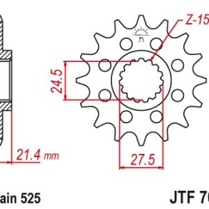 JT sprockets&chains - Γραναζι εμπρος 709.16 JT