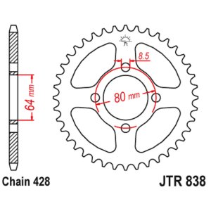 JT sprockets&chains - Γραναζι πισω 838.36 Yamaha Crypton 36Δ JT