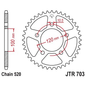 JT sprockets&chains - Rear gear 703.44 Aprilia Pegaso 650 Trial/Strada JT