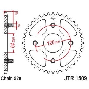 JT sprockets&chains - Γραναζι πισω 1509.41 Honda AX1 250 κτλ 41Δ JT