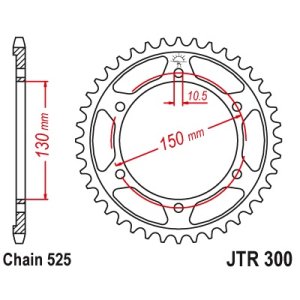 JT sprockets&chains - Γραναζι πισω 300.43 Honda Transalp XLV400/600/700 43Δ JT