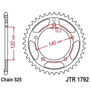 JT sprockets&chains - Γραναζι πισω 1792.43 Vstrom 43Δ JT