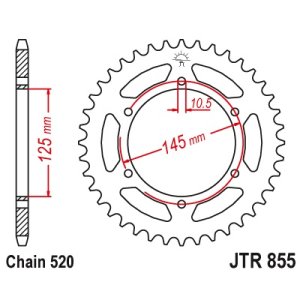 JT sprockets&chains - Γραναζι πισω 855.45 Yamaha XT660 X/R 45Δ JT