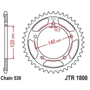 JT sprockets&chains - Sprocket rear 1800.40 JT