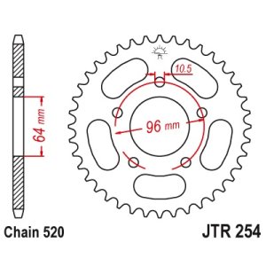 JT sprockets&chains - Sprocket front 254.37/FE5518.37 Honda CBF250 37T JT