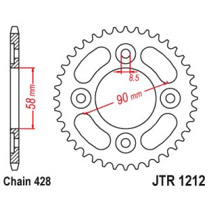 JT sprockets&chains - Γραναζι πισω 1212.37 Honda Grand 110/Wave 110 37Δ JT 428