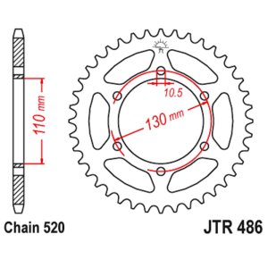 JT sprockets&chains - Γραναζι πισω 486.43 Kawasaki ZX250 κτλ 43Δ JT
