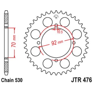 JT sprockets&chains - Sprocket rear 476.44 44T JT
