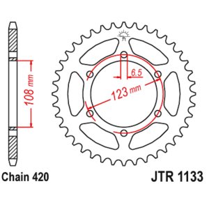JT sprockets&chains - Sprocket rear 1133.53 53Δ JT