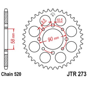 JT sprockets&chains - Γραναζι πισω 273.45 KTM κλπ 45Δ JT