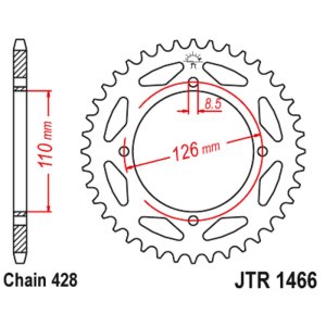 JT sprockets&chains - Sprocket rear 1466.47 47Δ JT