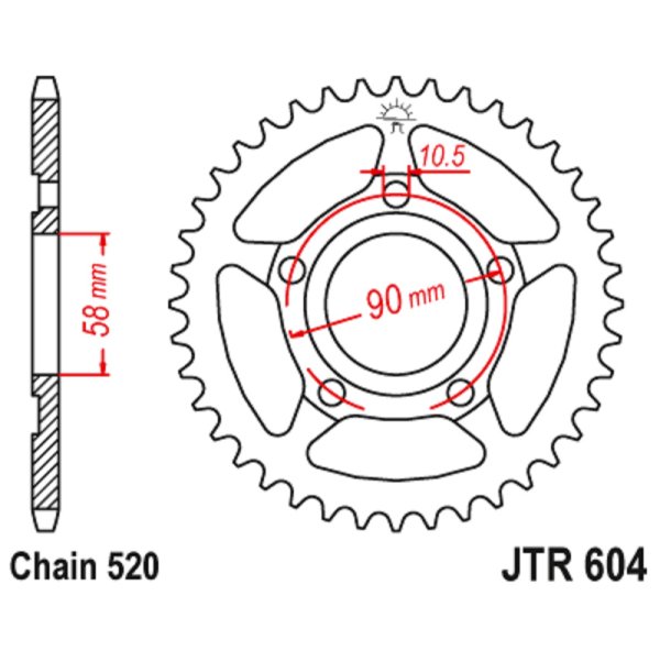JT sprockets&chains - Rear sprocket 604.40 JT