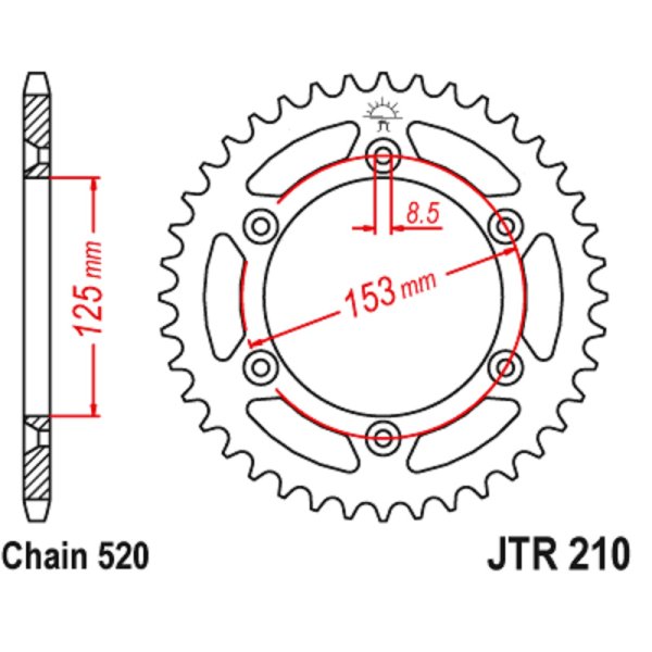 JT sprockets&chains - Rear sprocket 210.40 JT