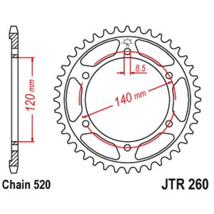 JT sprockets&chains - Rear sprocket 260.38 JT