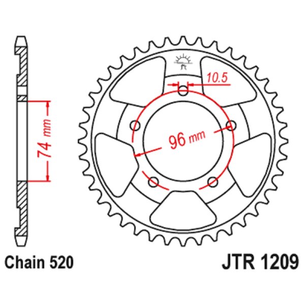 JT sprockets&chains - Rear sprocket 1209.42 JT